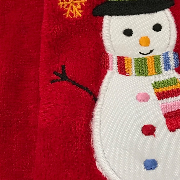 Christmas Fingertip Towels Snowman Embroidered Set Of 3 NWT Holiday Towels - Picture 5 of 16